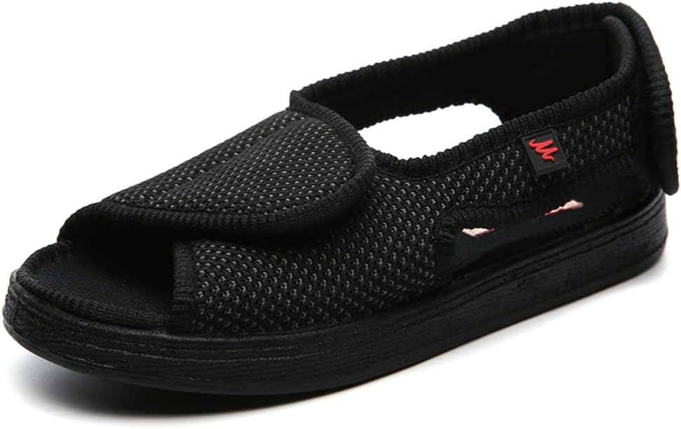 VEACAM Diabetic Walking Sandals Elderly Casual Wide Width Open Toe Walking Sandals Slippers for Swollen Feet Arthritis
