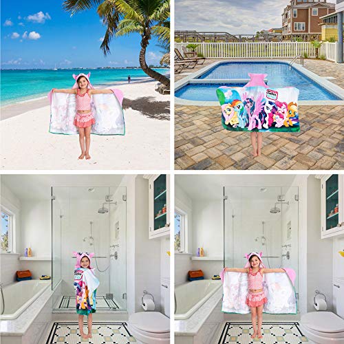 Image of My Little Pony Bath /Pool /Beach Soft Cotton Terry Hooded Towel Wrap, 24 in x 50 in, By Franco Kids