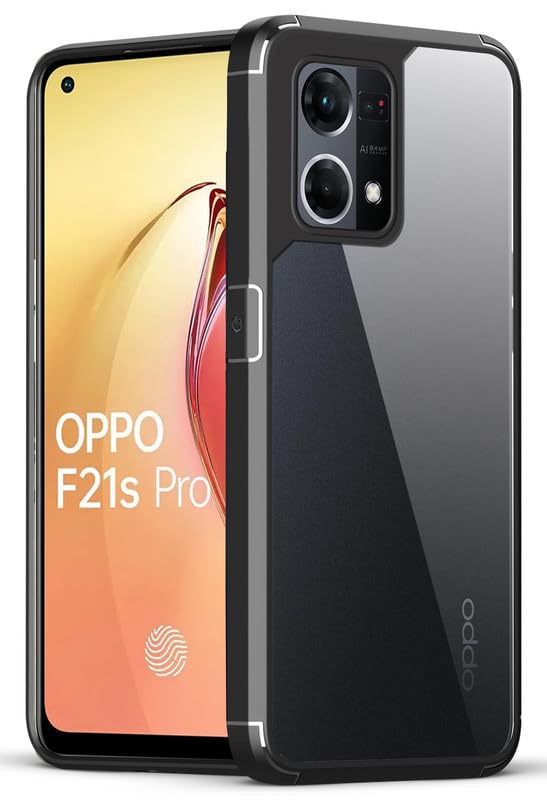 Mr. Case Transparent case with Silicone Frame Back Cover for Oppo F21s Pro 4G | Shockproof Transparent Hard Back Shockproof Bumper - Transparent (Black Border) (B0CWVGCXNW) Amazon Price History, Amazon Price Tracker