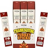 Think Jerky Thanksgiving Flavored Turkey Snack Sticks, Limited Edition Holiday Flavor, High Protein Snack, Gluten Free, Paleo Friendly, All-Natural Turkey Meat Sticks, Chef Crafted by Andrew Zimmern, 1 oz, 20 Count