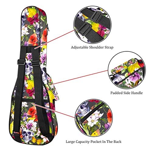 Housse pour ukulélé Jour des morts Crâne en sucre avec fleurs Housse pour ukulélé soprano ténor Concert 68,4 cm… - Les Beatles, Paul McCartney, John Lennon, RIngo Starr, George Harrison Housse pour ukulélé Jour des morts Crâne en sucre avec fleurs Housse pour ukulélé soprano ténor Concert 68,4 cm… – Image 4