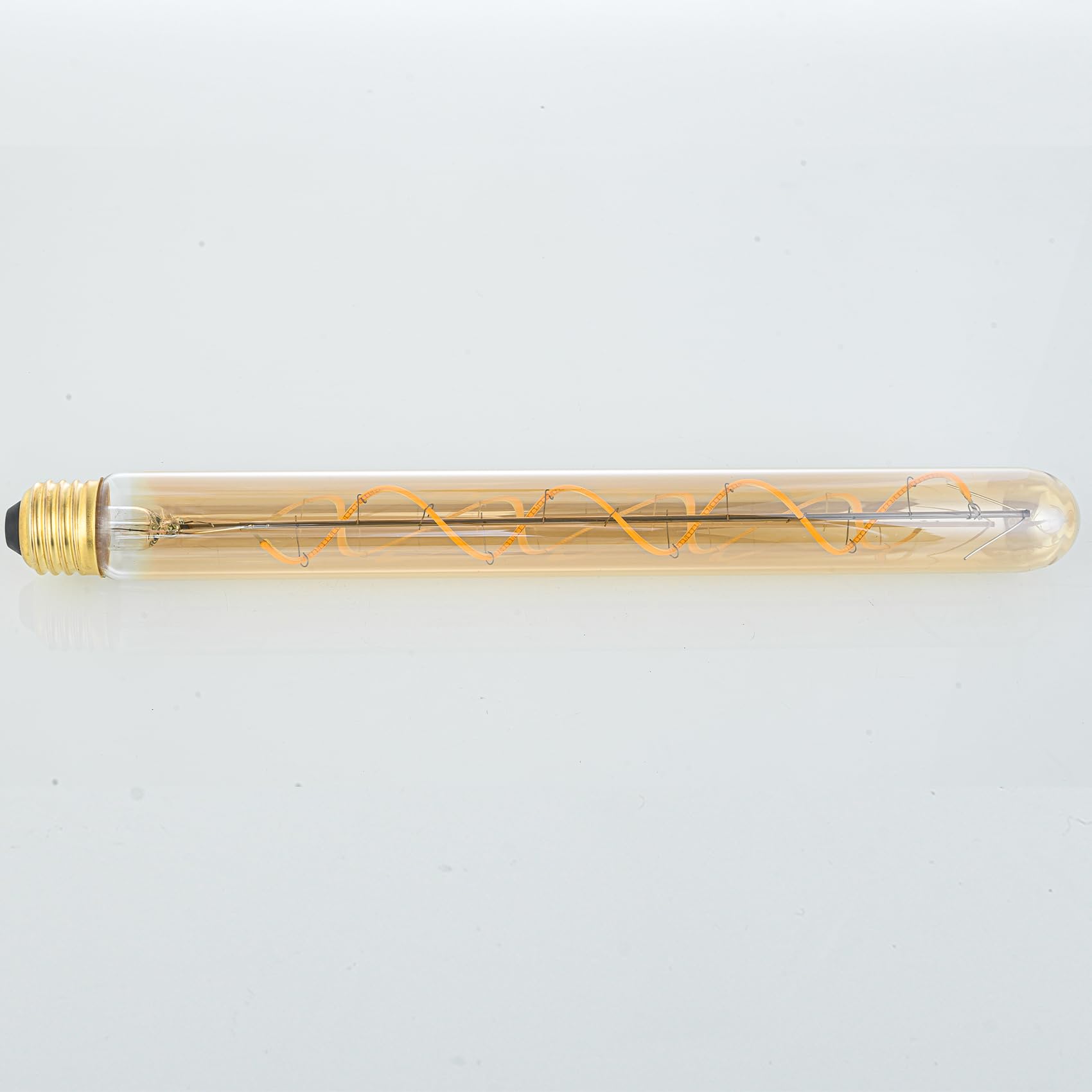 T300 T10 Long Tubular Light Bulb 40 Watt Equivalent E26 Base Amber Vintage Edison Bulb 4W Dimmable Tubular — view 6