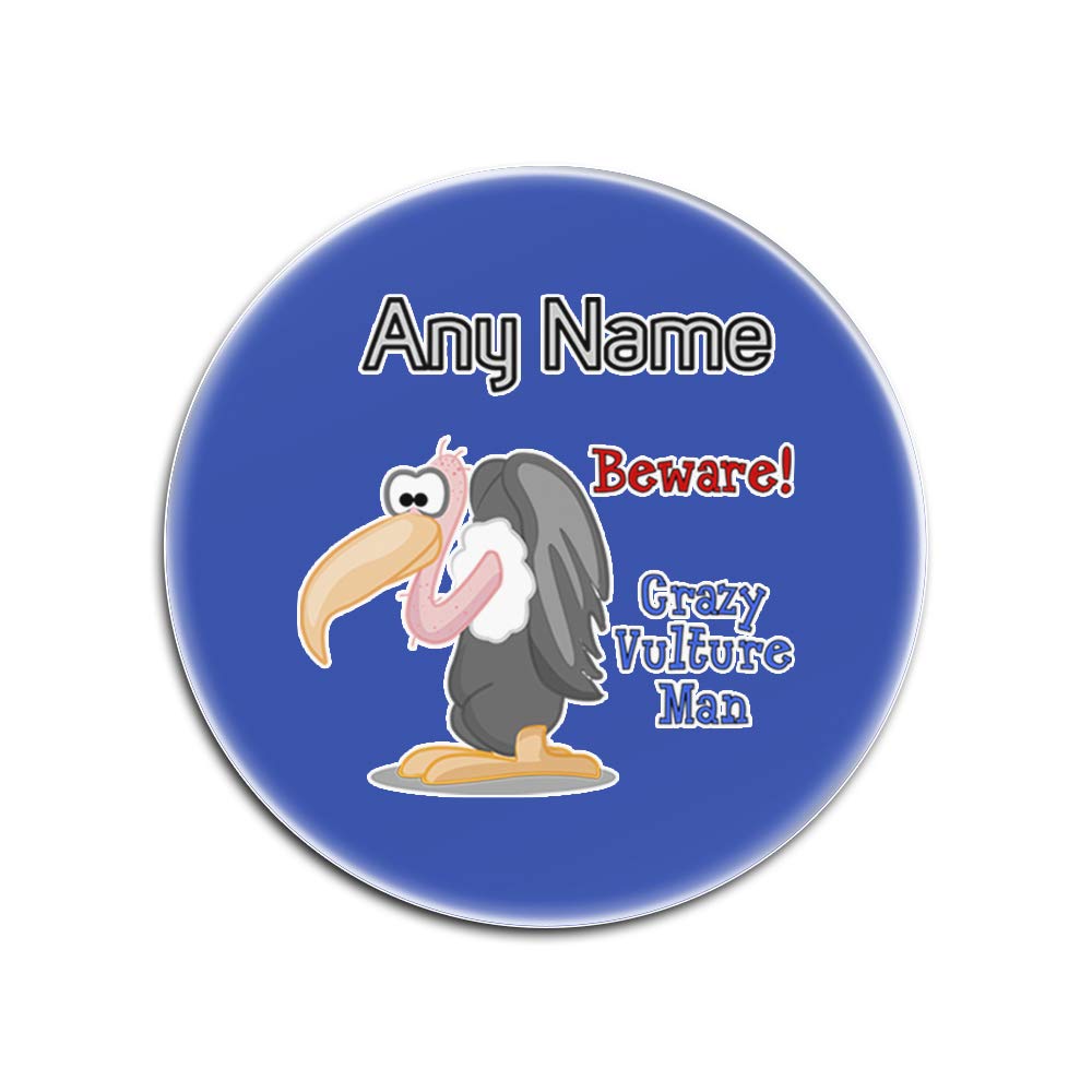 Sous-verres personnalisables en verre bleu Crazy Vulture Man - Set rond de 4