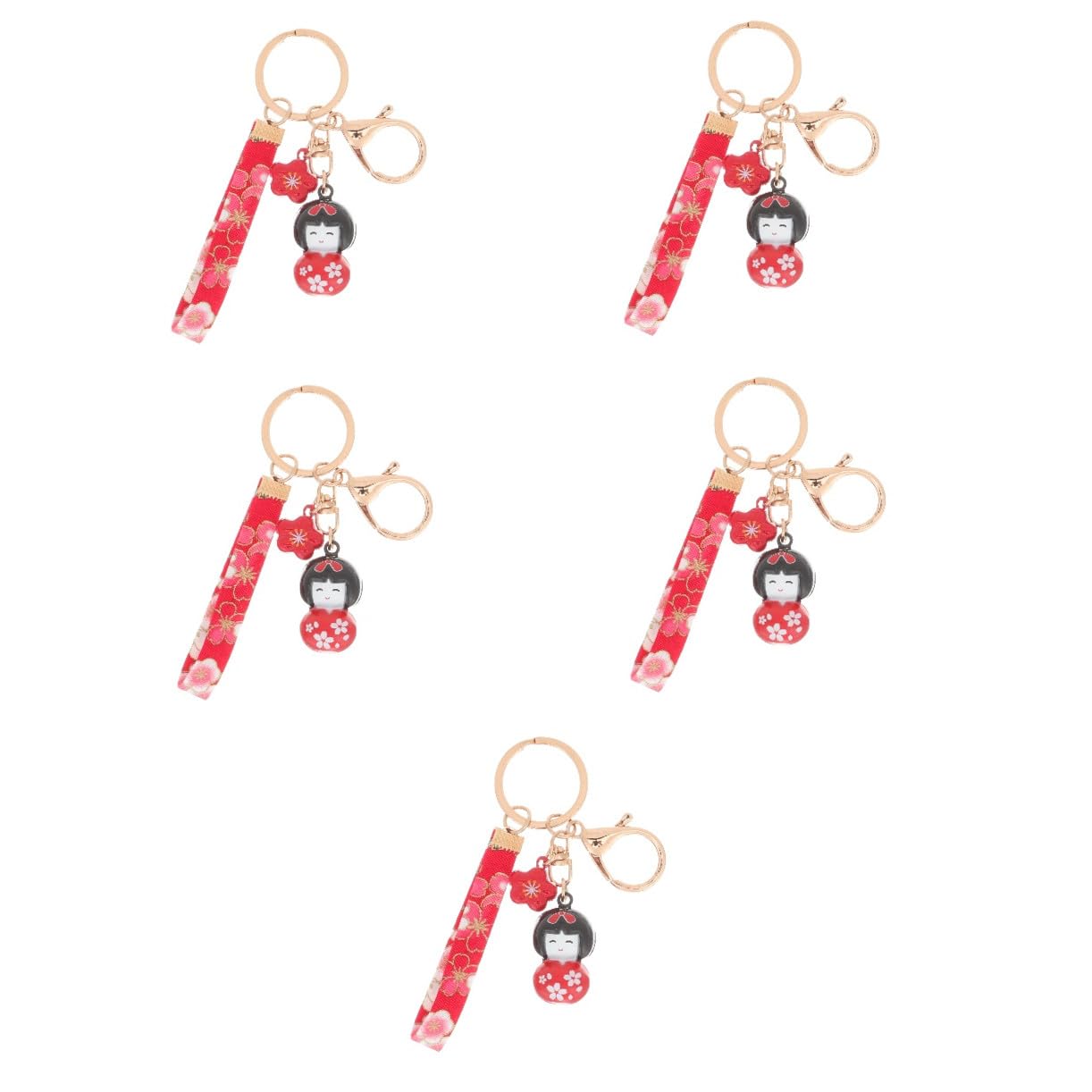 Mikikit 5stücke Adorable Puppen Schlüsselanhänger Mit Kirschblüten-glocke Dekorativer Für Taschen Leicht Und Tragbar Perfektes Für Und Familie