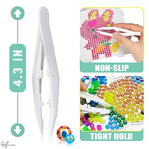 Plastic Bead Tweezers - 20-Pack Craft Tweezers, 4.3-Inch White Plastic Forceps For Fuse Bead Kids Diy #TOP1