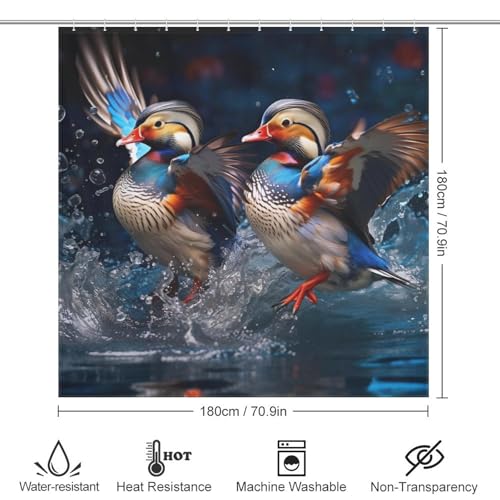 Rideau de douche canard imperméable tissu polyester facile à nettoyer