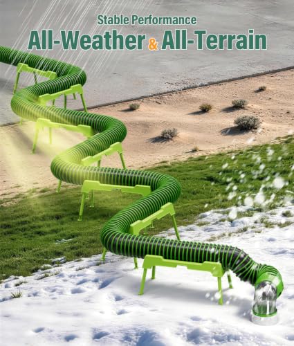 Image of RV Sewer Hose Support, 15FT Heavy-Duty Camper Waste Hose Holder with 7 Foldable Sections, Adjustable & Stable Waste Drainage Support with Strap, Stackable & Weather-Resistant, Green (Patent Pending)