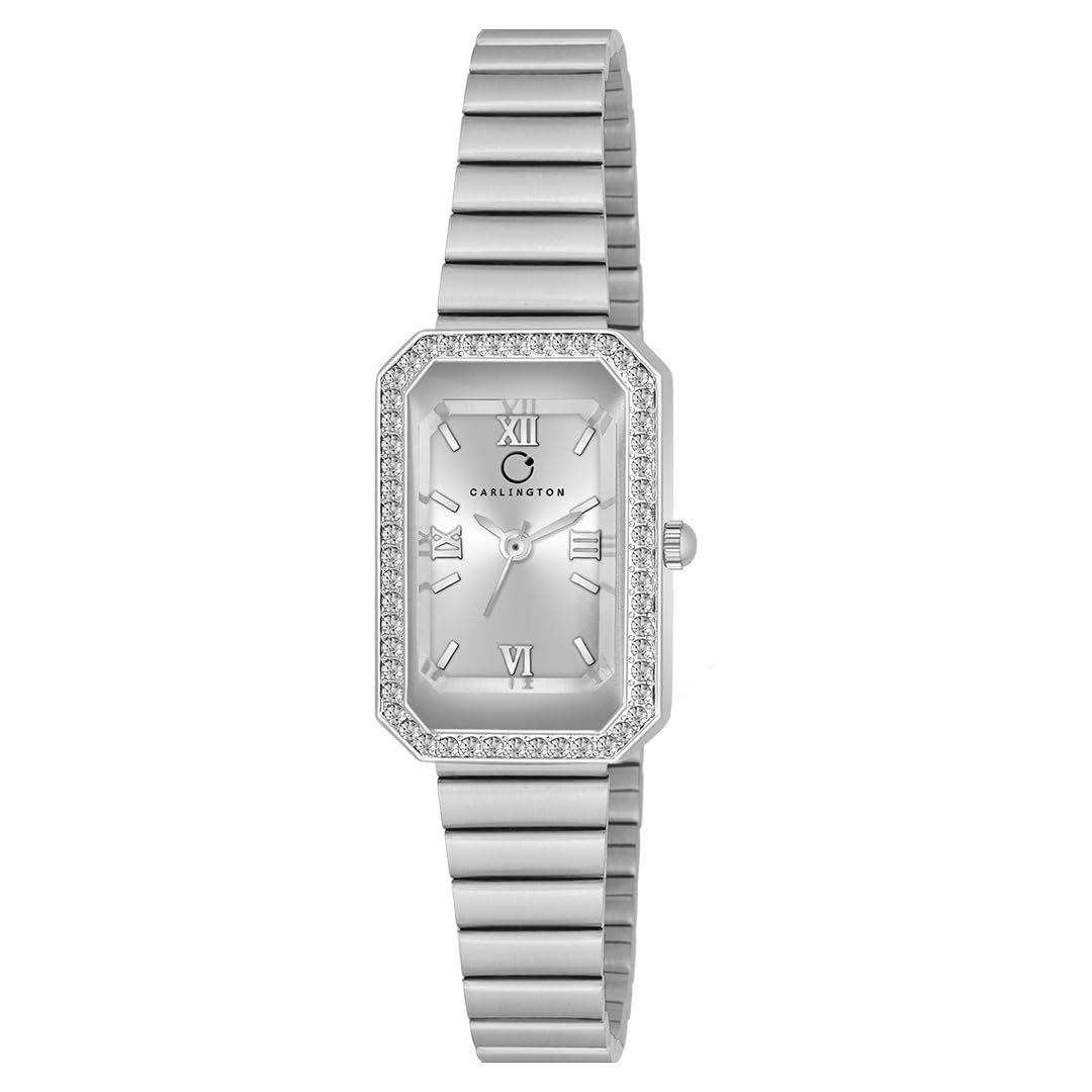 Carlington Iconic Analog Watches for Women with Premium Linked Stainless Steel Strap - CT 2032