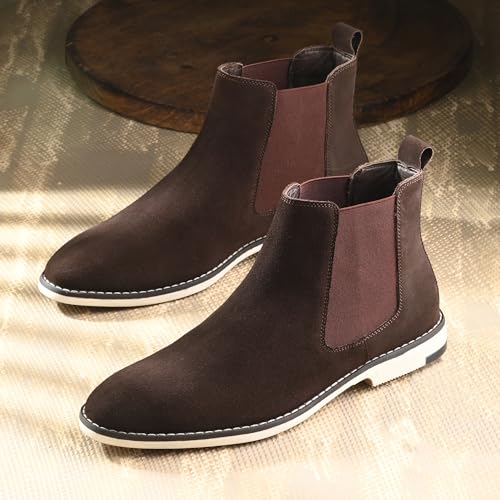 Image of Blue Leather By Centrino Genuine Leather Men's Formal and Casual Leather Boots | Versatile and Sophisticated Chelsea Boots for Every Season | Fashionable Elegant Boots for Any Occasion (3964)