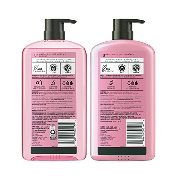Herbal-Essences-Shampoo-and-Conditioner-Vitamin-E-Rose-Hips-and-Jojoba-Extract-Smooth-Collection-Bundle Herbal Essences Shampoo and Conditioner Set, Vitamin E, Rose Hips and Jojoba Extract, Smooth Collection, 29.2 Fl Oz Each