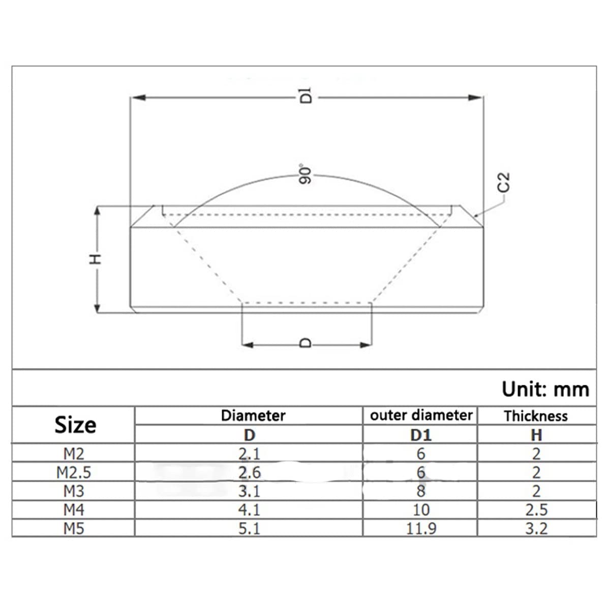 Rondella A Cono Anodizzata A Testa Svasata Rondelle Blu 10 Pezzi M5 Guarnizione A Vite A Testa - Foto 6