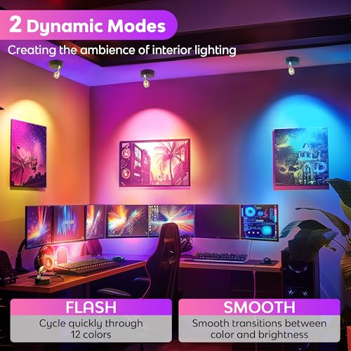 Image of Wireless SpotLight Indoor with Remote, 13 RGBW Uplights Indoor with Rechargeable Battery Operated, LED Accent Light with Timer＆Dimmable, Mini Spotlight Stick on Picture Light for Paintings Display