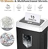 Bonsaii 15-Sheet Office Paper Shredder, 40 Mins Heavy Duty Shredder for Home Office, Crosscut Shreder with Anti-Jam System & P-4 High Security Supports CD/Credit Cards/Staple,5 Gal Pullout Bin C169-B
