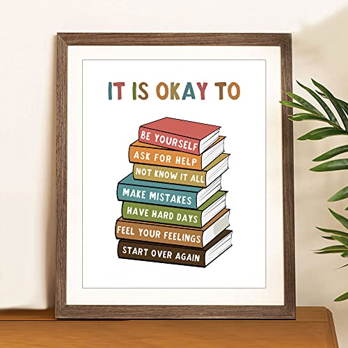 It Is Okay To Feel, Boho Classroom Decor, My Feelings, Classroom Poster, Educational Wall Art, Be Yourself, Playroom Wall Art Decor, School Counselor, Therapy Office Decor, No Framed (8x10 INCH) - Image 4