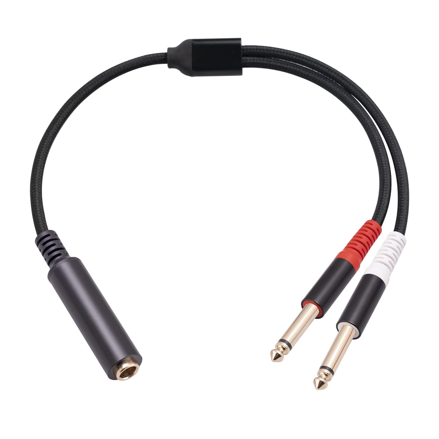 Confezione da 2 cavi breakout TRS da 1/4 da 3,5 m, adattatore splitter a Y, 6,35 mm TRS femmina a doppio jack TS mono maschio da 6,35 mm, per chitarra o mixer con uscita jack