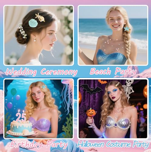 Pinza para cabello con diseño de sirena y pegatinas miniatura 6