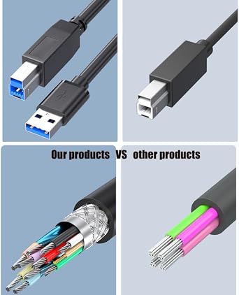 USB 3.0 ケーブル USB 3.0 A B ケーブル ブラック USB タイプA オス タイプB オス 2m