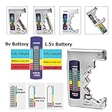 Mesee Universal Battery Tester with LCD Display, Multi Purpose Digital Battery Capacity Level Detector Voltage Checker Tool for D, C, AA, AAA, 9V Batteries,1.55V Button Cell - Image 6