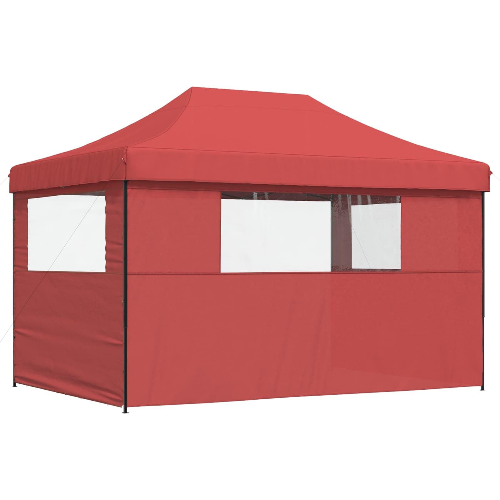 Bordowy namiot imprezowy, 279 x 410 x 315 cm, tkanina Oxford