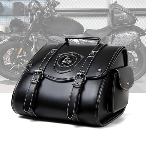 UYTKTN Bauletto in Pelle per Moto per Honda Silver Wing 400 2007-2016, Borsa Sella Moto Bagagli Moto Borse Laterali, Moto Baule Posteriore Valigia Scatola Portaoggetti