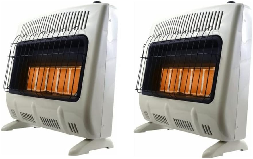 Mr. Heater 30,000 BTU Vent Free Radiant Propane Heater (Heats up to 1000 Sq.ft., Battery Powered Electronic Ignition) (Off White, 2 Pack) (2 Items)