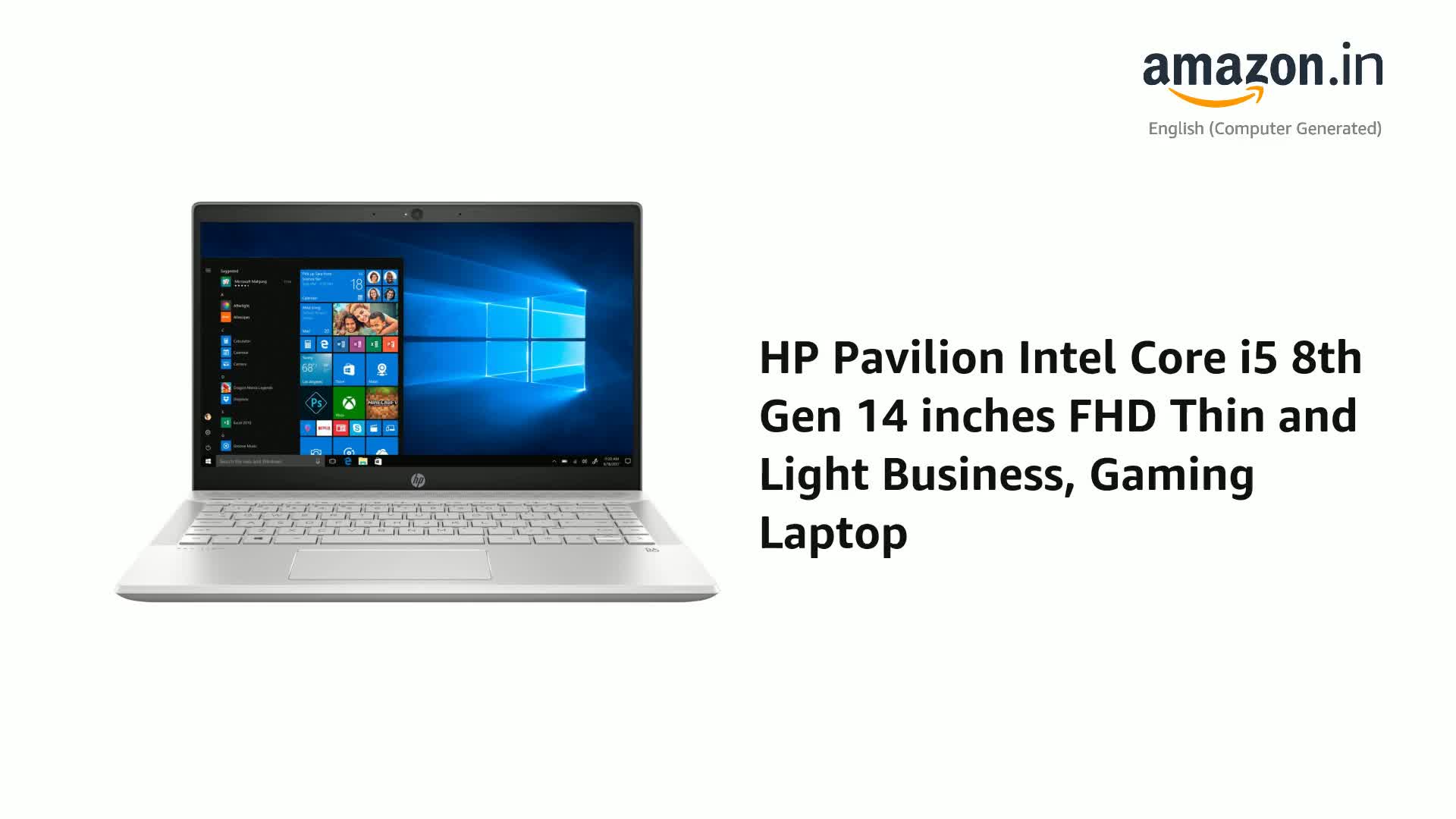 HP Pavilion Intel Core i5 8th Gen 14 inches FHD Thin and Light