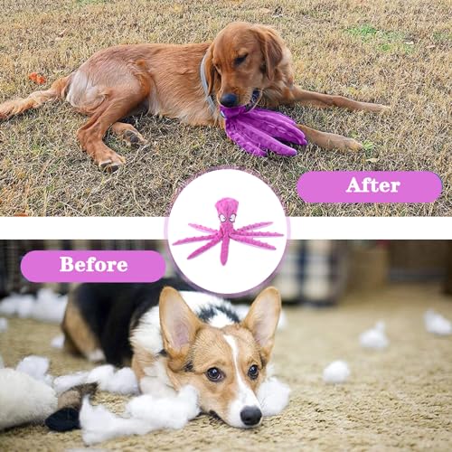 GWAWG Quietschende Spielzeug für Hund, Hundespielzeug ohne Füllung, Plüschspielzeug für Hunde, Sicher Kauspielzeug für Kleine & Mittel Hunde(Lila)