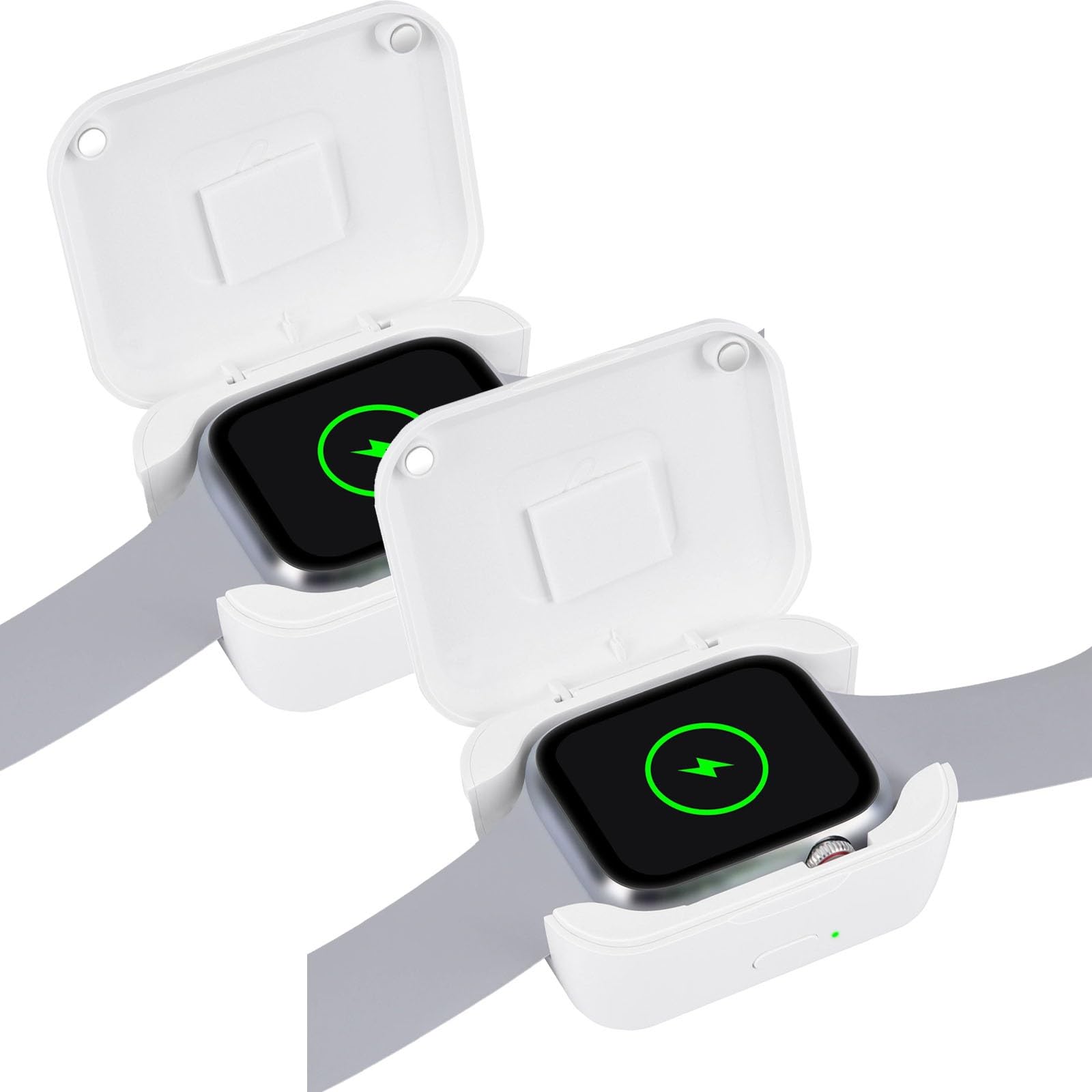 Aosrioylt 2 Pcs Portable Watch Wireless Charging Bank For Iwatch10/9/8/7/6/5/4/3/2/1/Se, 750Mah Smart Watch Charger, Magnetic Wireless Travel Power Bank, Keychain Style Compact Magnetic Charger For Apple Watch(2 Pcs)