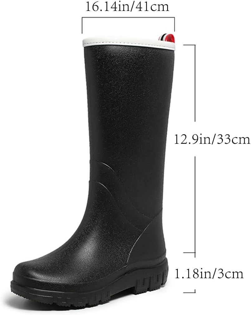 Harssidanzar Womens Tall Rain Boots Waterproof Rubber Boots Garden Boots HL223US