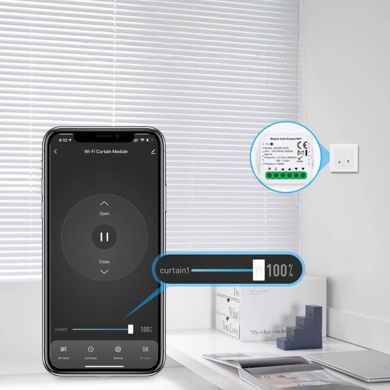 Module Interrupteur pour Volet Roulant Zigbee (2 pièces) + passerelle Zigbee