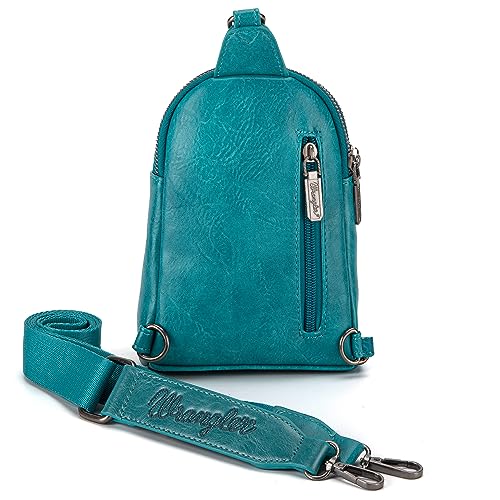 Image of Wrangler Small Sling Bag for Women, Leather Crossbody Bags Cross Body Purse Fanny Packs with Adjustable Strap for Gift