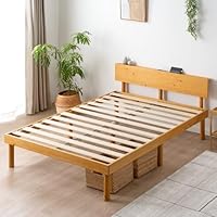 Amazon｜タンスのゲン ベッド ダブル 天然木 北欧パイン材使用 宮棚