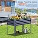 Keten Raised Garden Bed with Legs, 48×24×32in Outdoor Metal Galvanized Elevated Planter Box with Glove, Socket Wrench, Screwdriver for Vegetables, Flower, Backyard, Patio, Balcony (Dark Blue)