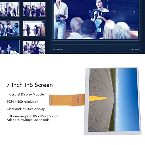 PerGar 7 Inch IPS LCD Screen Full View Angle, Small Monitor, 1024x600 Resolution TFT High Definition LCD Display Module for Smart Home Appliances, Vehicle Products, etc alternate view