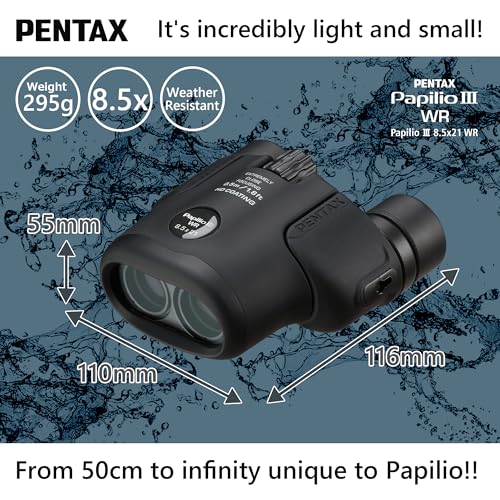 Binoculares Pentax Papilio III 8.5x21 WR Negro Compactos miniatura 4