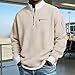 Lexoyes 2026 Men's Casual Fashion up Collar Contrasting Zipper Sweatshirt, Men's Daily Loose and Simple Waffle Half-Zip (US, Alpha, XX-Large, Regular, Regular, Green)