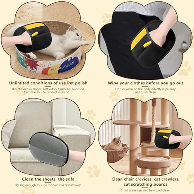 Magic Brush Pet Hair, Newly Upgraded Reusable Electrostatic Pet Hair Remover Glove, Cat & Dog Hair Remover for Couch Furniture, Carpet, Curtain, 2Pcs-vVOVrMQf