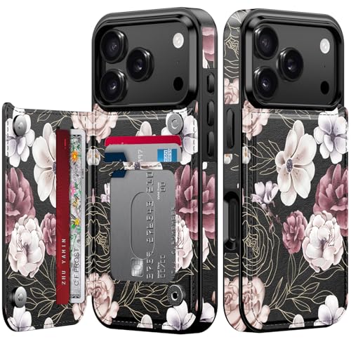 Étui portefeuille à rabat en cuir avec motif floral tendance femme chic