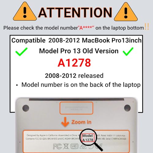 Funda MacBook Pro 13 2012 carcasa rígida A1278 estuche protector plástico para portátil con CD 3