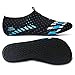 L-RUN Men Women's Barefoot Skin Shoes Quick-Dry Water Shoes for Beach Pool Surf Yoga Exercise Black Blue (L(W:8.5-9,M:6-6.5)=EU39-40