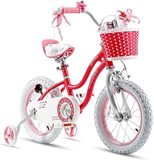 RoyalBaby Stargirl Kids Girls Bike Bicycle with Basket Training Wheels 14 Inch Pink