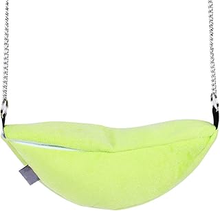 SANON Nido di Criceto Letto di Cavia Caldo Piccoli Animali Casa Riccio Habitat Ratto Gabbia Appesa Leggera per Piccoli Animali Pelosi Carini Banana Verde