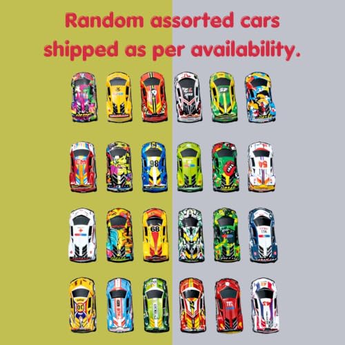 Image of 6-Pack Die Cast Metal Pull Back Toy Cars for Kids, Mini Sports Racing Car Set with Colorful Graphic Design, Friction Powered Alloy Vehicles for Boys & Girls, Ages 3+