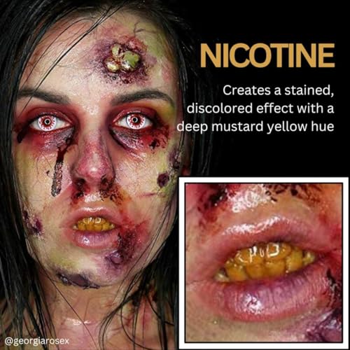 image for Mehron Makeup Tooth FX Nicotine | Temporary Yellow Tooth Paint | Perfe