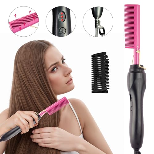 Cepillo plancha cerámica 2 en 1 para cabello y barba miniatura 3