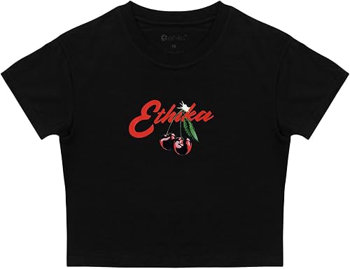 Ethika Womens Baby Tee | Very Cherry - Black (BLK, S)