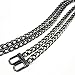 WEICHUAN 47" DIY Iron Flat Chain Strap Handbag Chains Accessories Purse Straps Shoulder Cross Body Replacement Straps, with 2pcs Metal Buckles (Gun-Black)
