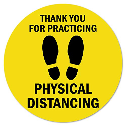 Coronavirus Thank You for Practicing Safe Distance Non-Slip Floor Graphic 6 Pack of