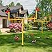 Jenaai 2 Pcs Football Field Goal Post Set with 4 Inflatable Balls, 2 Kicking Tee, Pump Easy Assembly Sport Foot Accessories 8 x 6 ft Adjustable Ball Goal Post for Backyard Game