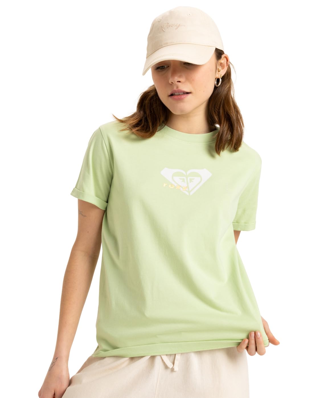 Roxy Short-Sleeved T-Shirt OCEANREGULAR Corpo Young Womens Green S